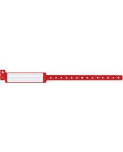 Wristband, Adult, 12, Insert Vinyl, Custom Printed, Red, 250/bx