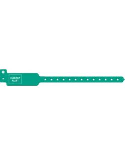 Wristband, Adult/ Pediatric, 10, Tri-Laminate, Allergy Alert, Green, 250/bx