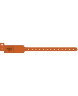 Wristband, Adult/ Pediatric, 10, Tri-Laminate, Allergy Alert, Orange, 250/bx