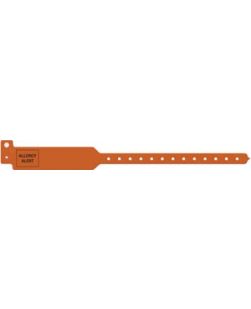 Wristband, Adult, 12, Tri-Laminate, Allergy Alert, Orange, 250/bx