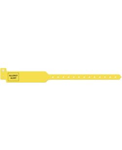 Wristband, Adult, 12, Tri-Laminate, Allergy Alert, Yellow, 250/bx