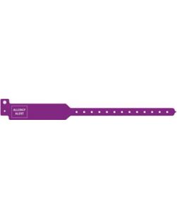 Wristband, Adult, 12, Tri-Laminate, Allergy Alert, Purple, 250/bx