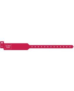 Wristband, Adult, 12, Tri-Laminate, Allergy Alert, Cranberry, 250/bx