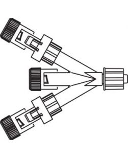 Tri-Connector with Female Luer Lock Connector, 50/cs