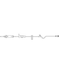 Admin Set, Universal Spike, Slide Clamp, Injection Site 28 Above Distal End, SPIN-LOCK Connector, 12mL Priming Volume, 66L, 60 Drops/mL, Latex Free (LF), 50/cs