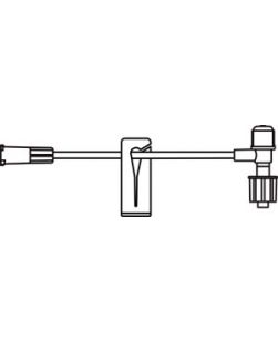 Small Bore T-Port Extension Set, Proximal Luer Lock Connection, Distal T-Fitting, SPIN-LOCK® Connection, Latex Free (LF) Intermittent Injection Port, Slide Clamp, 0.13 mL Priming Volume, 4L, DEHP Free, 100/cs