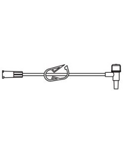 Small Bore T-Port Extension Set, Proximal Luer Lock Connection, Distal T-Fitting Luer Slip Connection, Latex Free (LF) Intermittent Injection Port, On/ Off Clamp, 0.19 mL Priming Volume, 6L, DEHP Free, 100/cs