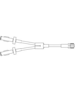 Backcheck Valve Extension Set, Dual Backcheck Valves, Proximal & Distal Luer Lock Connection, 1.78mL Priming Volume, 8L, 100/cs