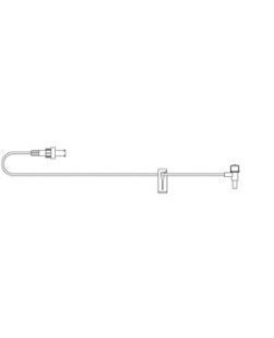 Small Bore T-Port Extension Set, Proximal Luer Lock Connection, Backcheck Valve, Distal T-Fitting Luer Slip Connection, Latex Free (LF) Intermittent Injection Port, Slide Clamp, 0.96 mL Priming Volume, 30L, 100/cs