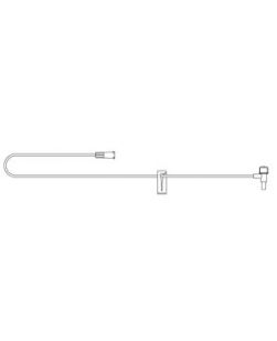 Small Bore T-Port Extension Set, Proximal Luer Lock Connection, Distal T-Fitting Luer Slip Connection, Latex Free (LF) Intermittent Injection Port, Slide Clamp, 1.22 mL Priming Volume, 38L, 100/cs