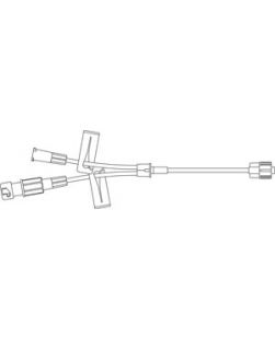 Y-Type Microbore Extension Set, Attached SAFELINE Injection Site, Female Adapter, 2 Removable Slide Clamps, Male Luer Lock, 0.52mL Priming Volume, 6L, DEHP & Latex Free (LF), 100/cs