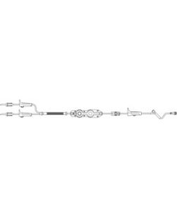 Pump Set, Y-Type, Non-Vented Spikes, Drip Chamber, 170µ Blood Filter, 3 Roller Clamps, Free Flow Protector Clip Roller Clamp, SAFELINE Injection Site 6 Above Distal End, SPIN-LOCK Connector, 46mL Priming Volume, 138L, 10 Drops/mL, Latex Free (LF), 24/cs