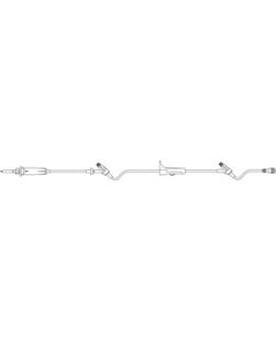 Gravity IV Admin Set, Non-Vented Spike, Backcheck Valve, ULTRASITE Valve Injection Sites 88 & 6 Above Distal End, Roller Clamp, Slide Clamp, SPIN-LOCK Connector, Latex Free (LF), 20.0mL Priming Volume, 114L, 60 drops/mL, 50/cs