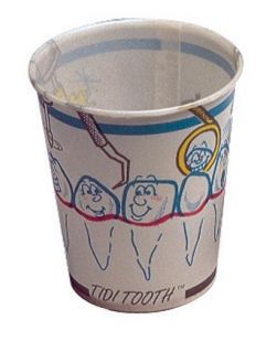 Infused Wax Paper Cup, Tooth Design, 5 oz, 100/bg, 10 bg/cs