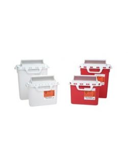 Sharps Collector, 8 Qt, Clear Top, Open Cap, Red, 24/cs (Continental US Only)