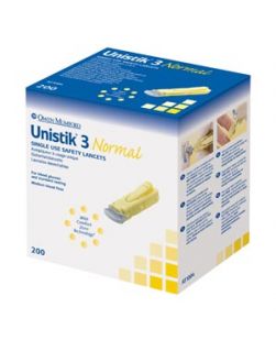 Lancet, Normal, 23G, 1.8mm Penetration Depth, Yellow, 200/bx