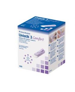 Lancet, Comfort, 28G, 1.8mm Penetration Depth, Purple, 100/bx