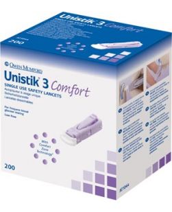 Lancet, Comfort, 28G, 1.8mm Penetration Depth, Purple, 200/bx