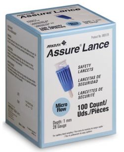 Lancet, 28G x 1mm, Light Blue, 100/bx