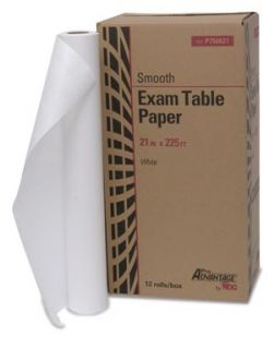 Exam Table Paper, 21 x 225 ft, White, Smooth, 12/cs (48 cs/plt) (020207)