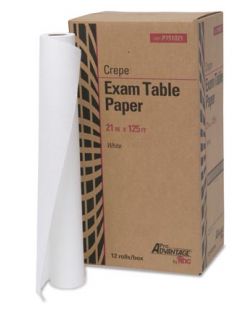 Exam Table Paper, 21 x 125 ft, White, Crepe, 12/cs (48 cs/plt) (020209)