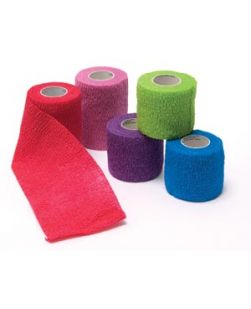 Cohesive Bandage, Assorted Colors (4-Blue, 4-Purple, 4-Red, 3-Green, 3-Pink), 4 x 5 yds, 18/bx (6/cs 24 cs/plt)
