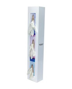 Glove Box Dispenser, Triple, Space Saver, Holds Three Boxes of Gloves (End-to-End), Two-Way Keyholes For Vertical or Horizontal Wall Mounting, White Powder Coated Steel, 5½W x 30 1/16H x 3 15/16D, 4/cs (Made in USA)