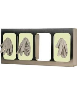 Glove Box Dispenser, Quad with Dividers, Holds Four Boxes of Gloves, Two-Way Keyholes For Vertical or Horizontal Wall Mounting, Stainless Steel, 21 3/16W x 10H x 3 13/16D, 4/cs (Made in USA)