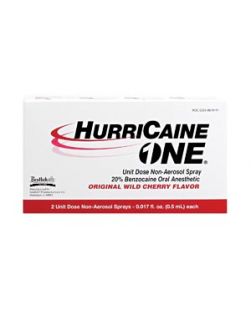 HurriCaine ONE®, Unit Dose Non-Aerosol Spray, 0.5mL, 2/bx