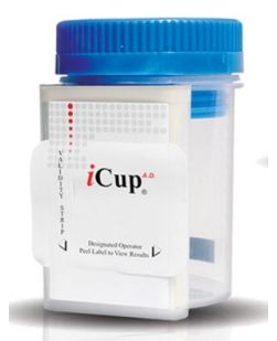 Drug Test, iCup® A.D. (OX, SG, Ph), Tests For COC, THC, MOP, AMP & mAMP, 25/bx (US Only)