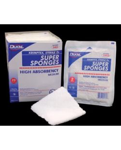 Sponge, Sterile 2s, Medium, Soft Pouch, 2/pk, 20 pk/tray, 12 tray/cs