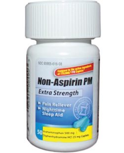 Acetaminophen PM Caplets, 500mg, 50/btl, 24 btl/cs, Compare to Tylenol PM® (Not Available for sale into Canada)