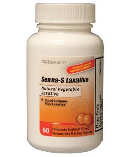 Senna Tablets, Laxative Plus Stool Softener, Compared to the Active Ingredient of Senokot-S® Tablets, 60/btl, 24 btl/cs (Not Available for sale into Canada)