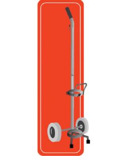 Cylinder Cart For Sizes D Or E, Carry Handle & Foam Tires, Painted Steel, Height Adjusts 36 to 43, 2/bx