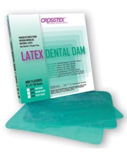 Dental Dam, Heavy, Green,  6 x 6, Mint, 36 sheets/bx