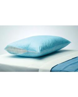 Pillow Protector, 20 x 25, Blue, Fluid Barrier, Flap Closure, Limited Use, 50/cs