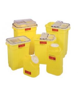 Sharps Collector, 17 Gallon, Hinged Top Gasketed, Yellow (not autoclavable), 5/cs (Continental US Only)