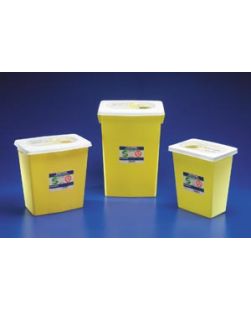 Sharps Container, 18 Gal, Yellow, Sliding Lid, 6 Round Opening, 26H x 12¾D x 18¼W, 5/cs (7 cs/plt) (Continental US Only)