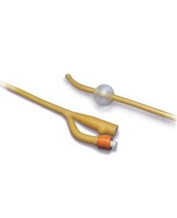 Coude Foley Catheter, 30cc, 2-Way, Amber Latex, 22FR, 17L, 12/ctn (Continental US Only)