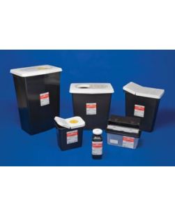 Hazardous Waste Container, Hinged Lid, Black, 12 Gal, 10/cs (Continental US Only)