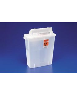 IN-ROOM Sharps Container, 12 Qt, Clear, SHARPSTAR Lid & Counter-Balanced Door, 16H x 6D x 13¾W, 10/cs (18 cs/plt) (Continental US Only)