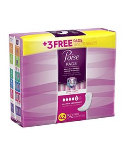 Poise Pads, Maximum, Long, 39/pk, 4 pk/cs (56 cs/plt)