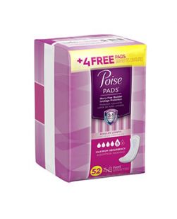 Poise Pads, Maximum, 48/pk, 4 pk/cs (40 cs/plt)