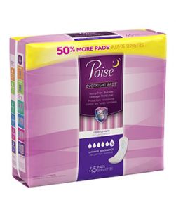 Poise Ultimate Pads, Long, 45/pk, 2 pk/cs