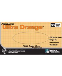 Gloves, Exam, Nitrile, Non-Sterile, PF, Textured, XXX-Large, Orange Color, 90/bx 10 bx/cs