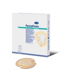 Foam Membrane Dressing, 6½ x 7, Concave, PermaFoam Comfort Adhesive, Latex Free (LF), 3/bx