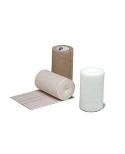 Compression Bandaging System Contains: (3) Bandages, (3) Tape Strips, Padding Bandage, 4 x 4.3 yds (unstretched), Compression Bandage (in kit), 4 x 4.3 yds (stretched), Cohesive Bandge (in kit), 4 x 6.5 yds (stretched), 8/cs
