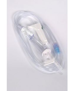 Gravity IV Admin Set, Universal Spike, Roller Clamp, Slide Clamp, ULTRASITE Valve Injection Site 6 Above Distal End, SPIN-LOCK Connector, Latex Free (LF), 19.8mL Priming Volume, 88L, 15 drops/mL, 50/cs