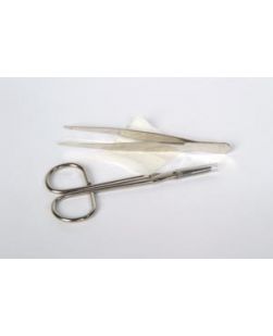 Suture Removal Tray, Includes:  Serrated Adson Forceps, 4 3/4Curved Iris Scissors, 4 1/2Alcohol Prep Pad, PVP Prep Pad, Gauze Sponge, 12-ply, 3 x 3, 50/cs (Continental US Only)