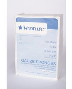 Gauze Sponge, 4 x 8, Non-Sterile, 12-Ply, 100/bg, 20 bg/cs (20 cs/plt)